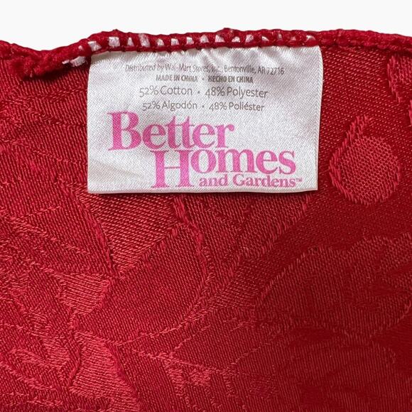 Damask Red Tablecloth Round 68" Better Homes Cotton Blend Festive Dining Holiday - Picture 4 of 8
